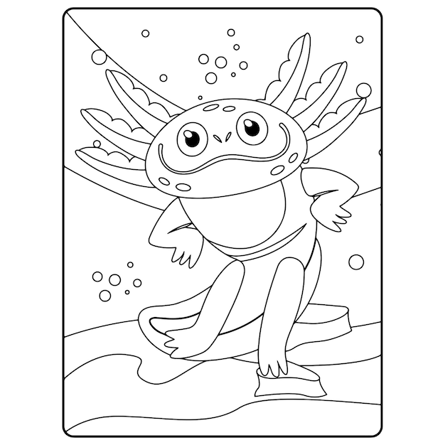 Disegni da colorare axolotl per bambini