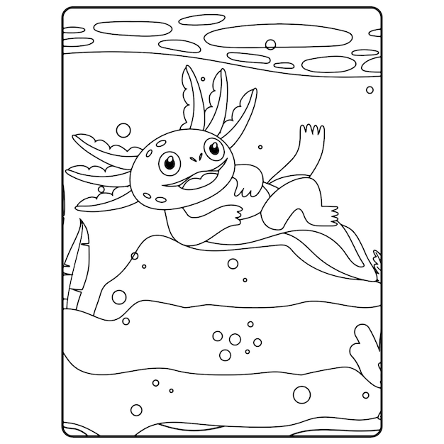 Axolotl coloring pages for kids