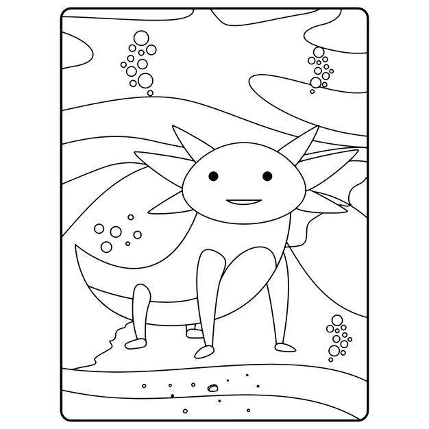 Axolotl coloring pages for kids