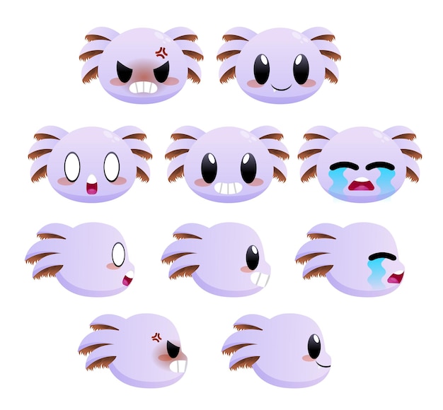 Vector axolotl-emoji's