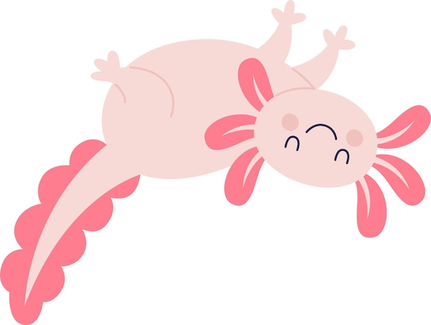 Vector axolotl funny amphibian