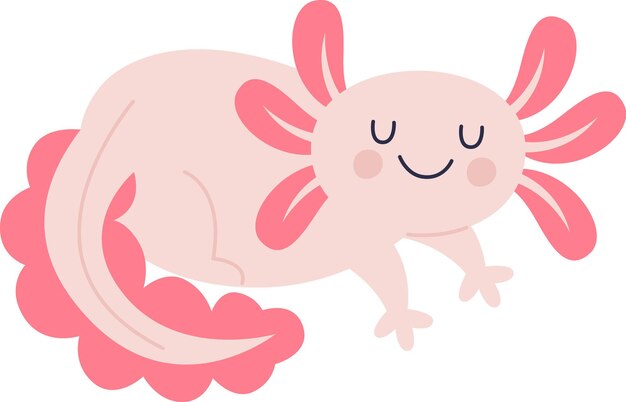 Vector axolotl grappig amfibie