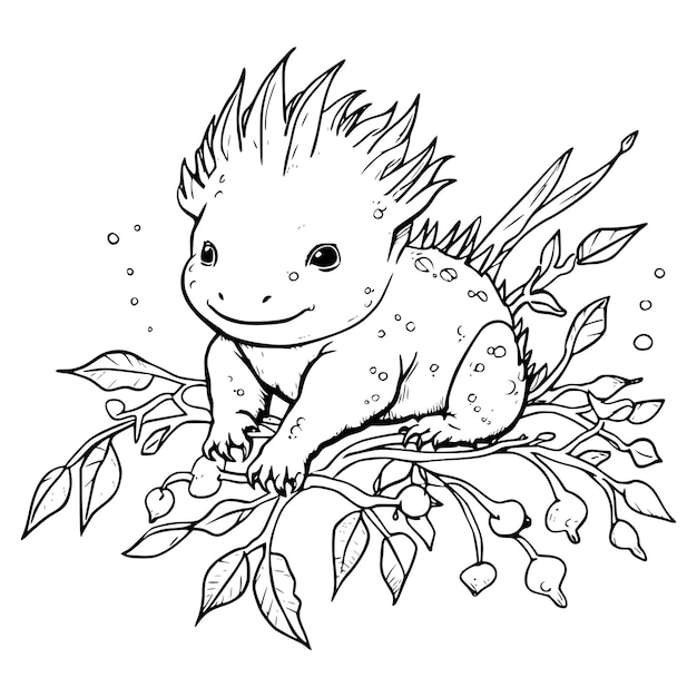 Axolotl Kleurplaat Tekenen Voor Kinderen