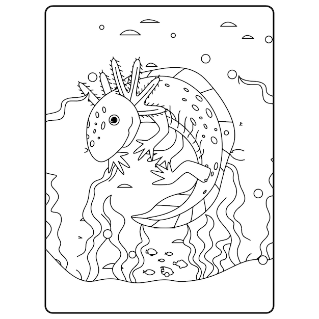 Axolotl kleurplaten voor kinderen