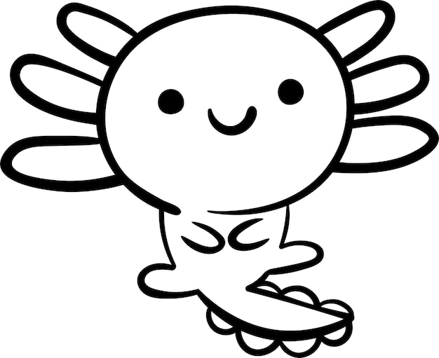 Axolotl-pictogram hand getrokken vectorillustratie