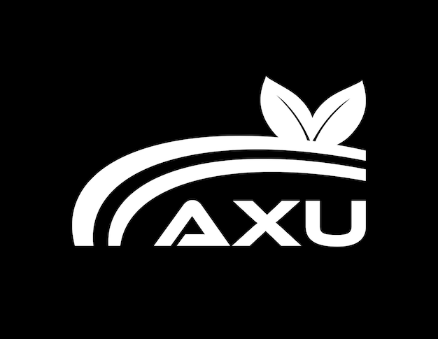 シンプルで近代的なモノグラム AXU アブストラクト アルファベット ベクトル デザイン