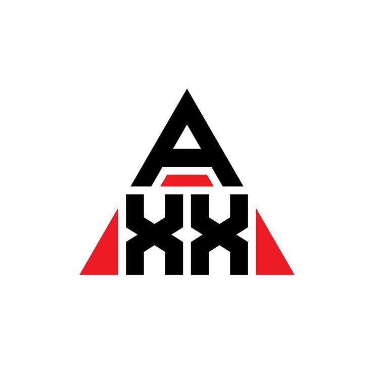 Vector 삼각형 모양의 axx 삼각형 로고 디자인 모노그램 ax 삼각형 터 로고 템플릿과 빨간색 ax 삼角형 로고 간단하고 우아하고 고급스러운 로고