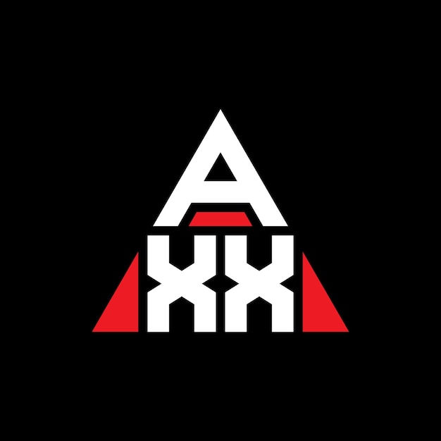 삼각형 모양의 AXX 삼각형 로고 디자인 모노그램 AX 삼각형 터 로고 템플릿과 빨간색 AX 삼角형 로고 간단하고 우아하고 고급스러운 로고