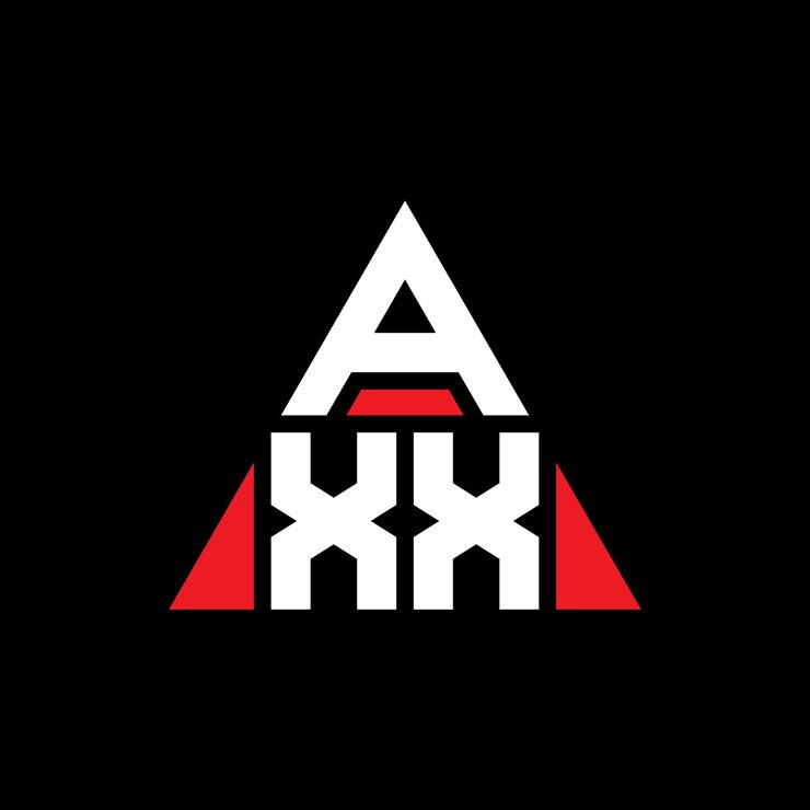 Vector 삼각형 모양의 axx 삼각형 로고 디자인 모노그램 ax 삼각형 터 로고 템플릿과 빨간색 ax 삼角형 로고 간단하고 우아하고 고급스러운 로고
