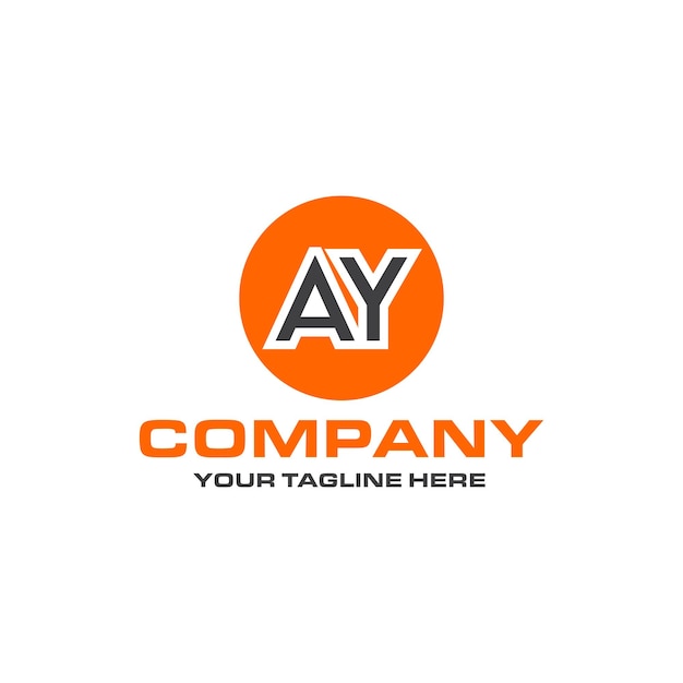 Vector ay letter rounded shape logo design