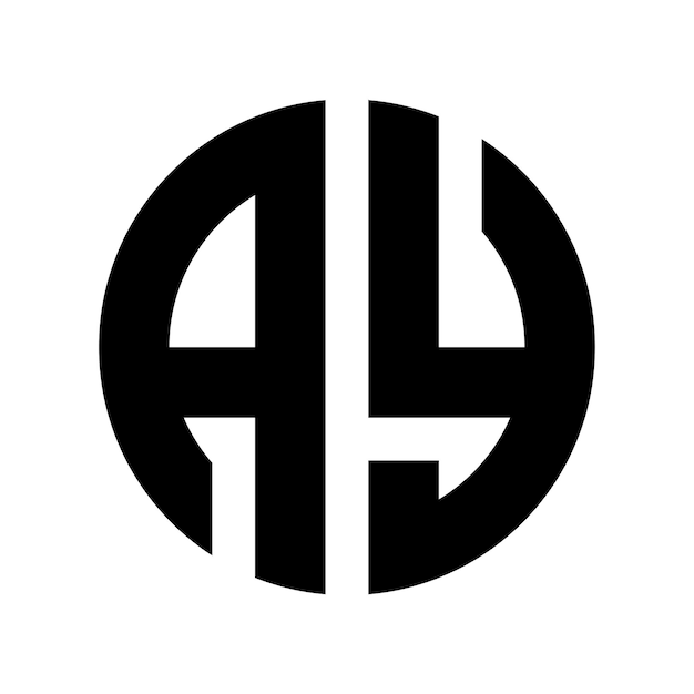 Vector ay-letters in een cirkelvormig logoontwerp