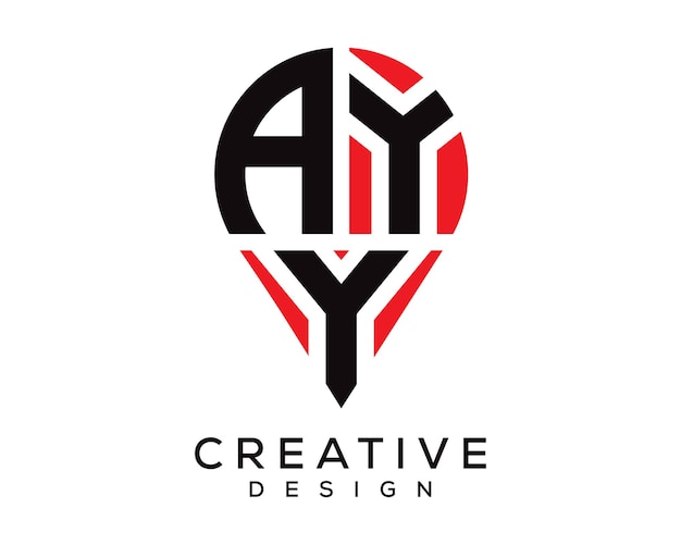 AY plaats van de letter vorm logo ontwerp