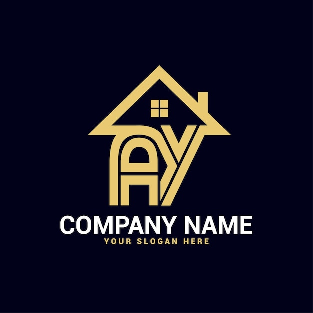 Ay, ya real estate letter logo vector template