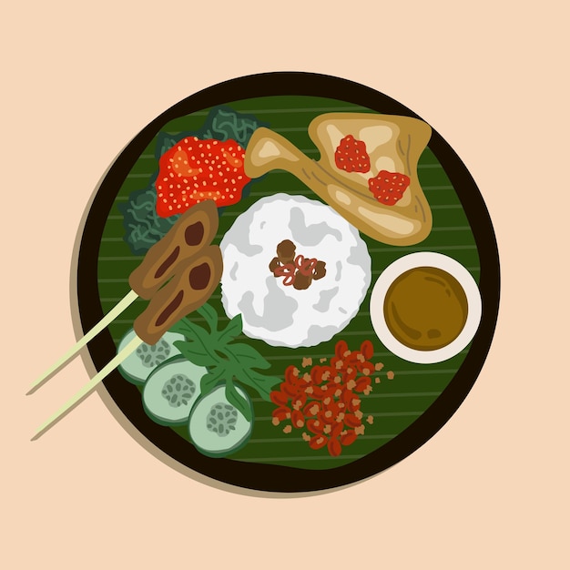 Vector ayam betutu special from bali indonesia vector illustration for asian or indonesian cuisine