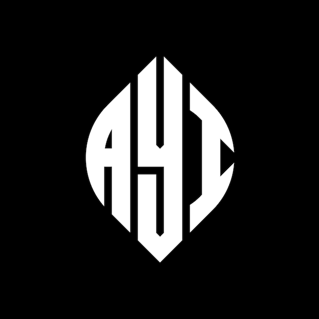Дизайн логотипа AYI с круговой и эллипсовой формой AYI эллипсовые буквы с типографическим стилем Три инициала образуют логотип круга AYI Circle Emblem Abstract Monogram Letter Mark Vector.