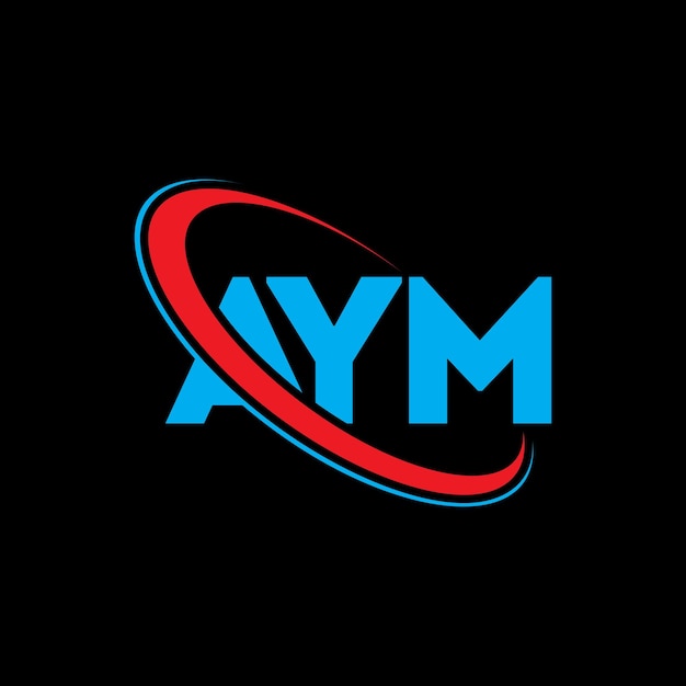 Вектор aym логотип aym буква aym буквенный дизайн логотипа инициалы логотипа aym, связанные с кругом и заглавными буквами, логотип монограммы aym типография для технологического бизнеса и бренда недвижимости