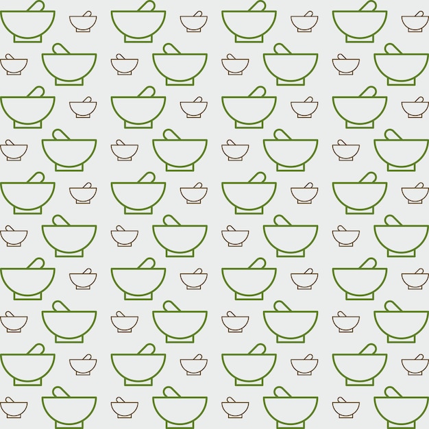 Ayurveda bowl trendy colorful repeating pattern beautiful vector illustration background