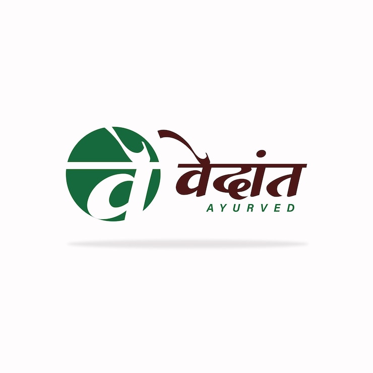 वेक्टर ayurveda logo with hindi text