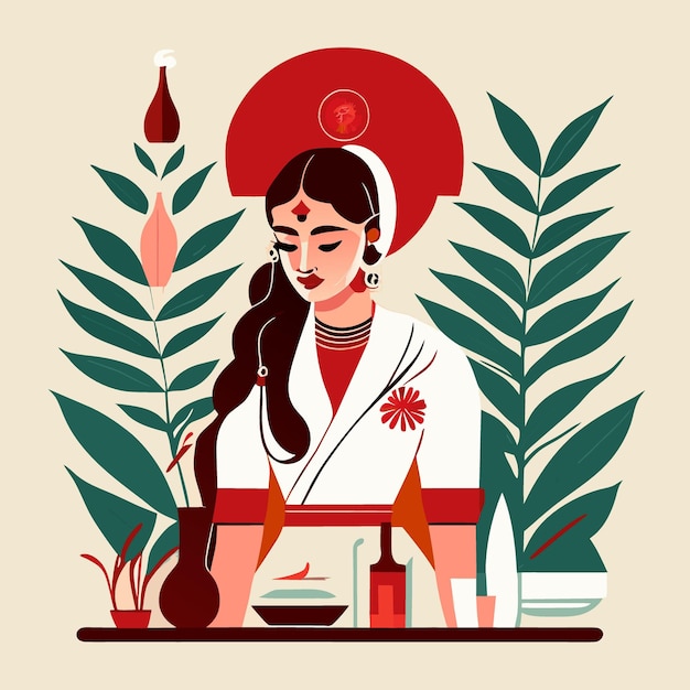 ayurveda vector illustration flat