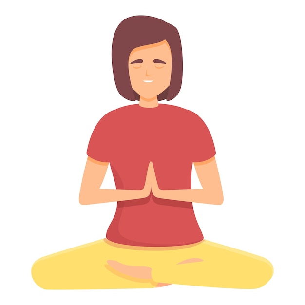 Vector ayurvedic meditation icon cartoon of ayurvedic meditation vector icon for web design isolated on white background