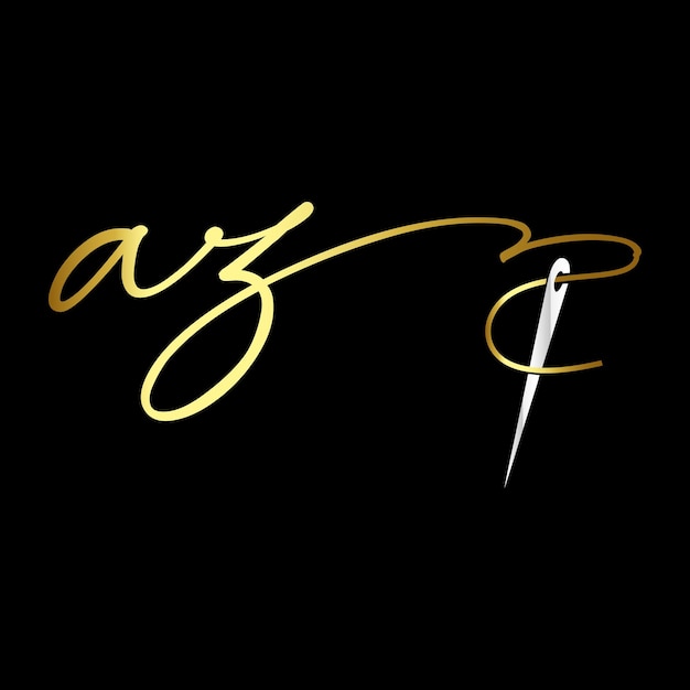 AZ eerste logo, handschrift kleding logo sjabloon vector
