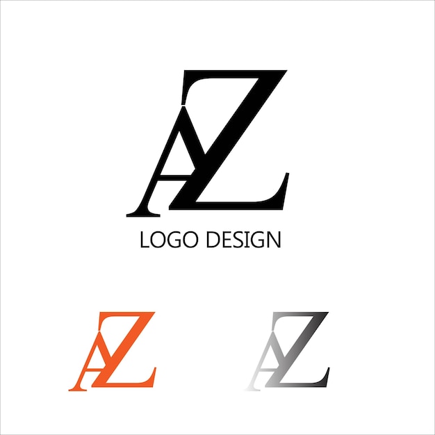 Vector az initial letter logo design