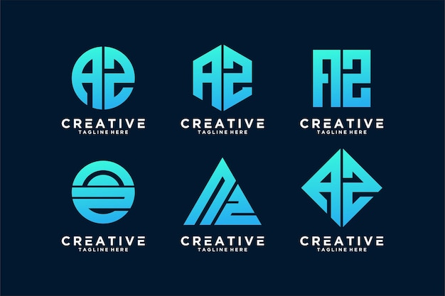 Az letter eerste logo sjablonen premium vector