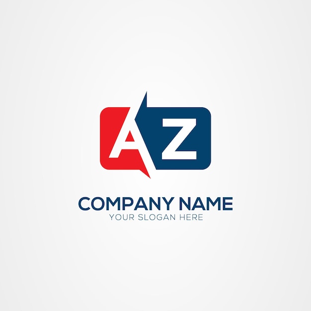 Элемент дизайна логотипа AZ или ZA Creative Modern Letters