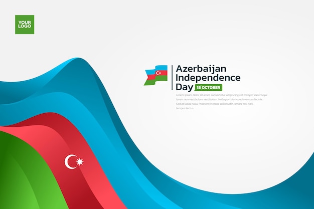 Vector azerbaijan flag background azerbaijan independence day 18th october