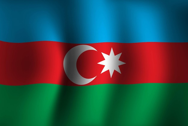 Sfondo della bandiera dell'azerbaigian sventolando lo sfondo della bandiera nazionale 3d