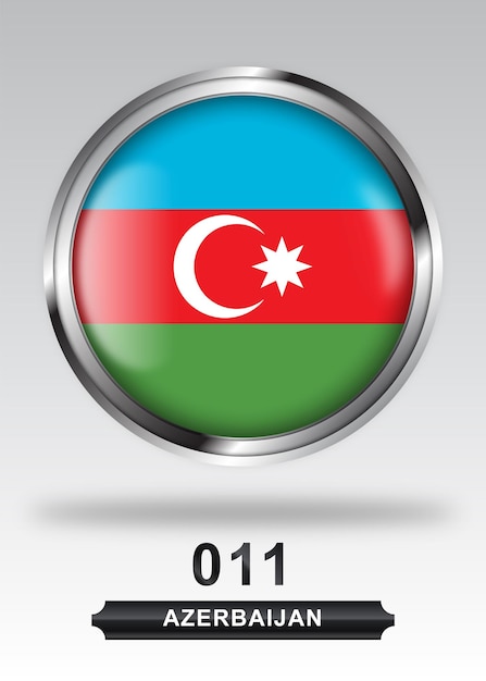 Azerbaijan flag badge icon