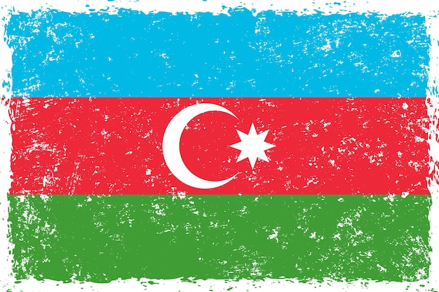 Stile invecchiato del grunge della bandiera dell'azerbaigian
