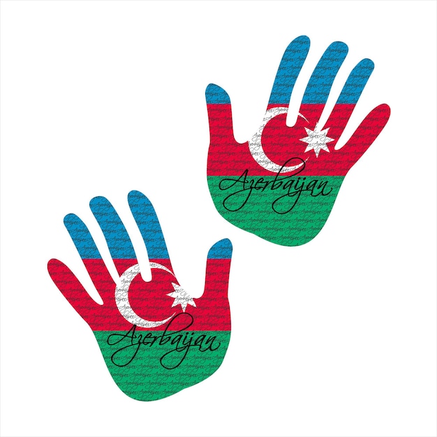 Vector azerbaijan flag hand vector