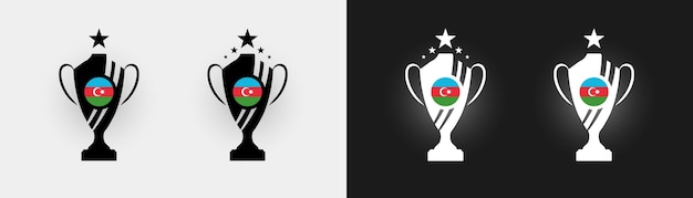 Azerbaijan flag trophy vector illustration