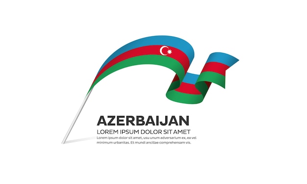 Vettore di bandiera dell'azerbaigian