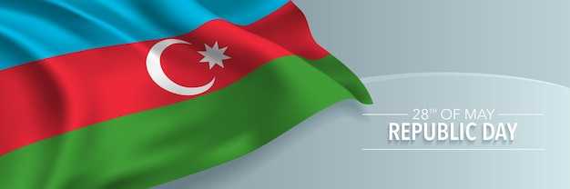 Bandiera di giorno della repubblica felice dell'azerbaigian, cartolina d'auguri.