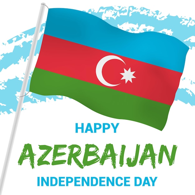 Vector azerbaijan independence day october banner celebration