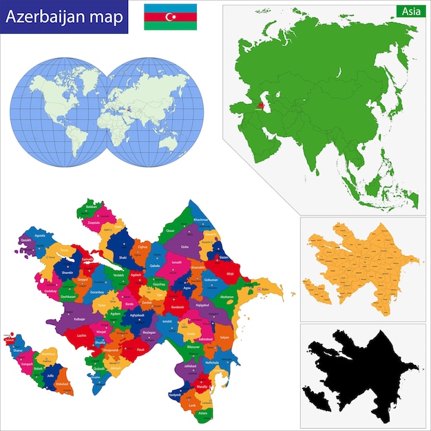 Mappa dell'azerbaigian