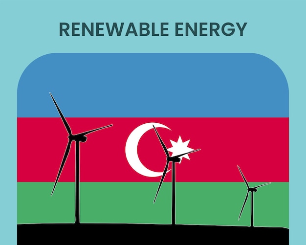 Vector azerbaijan renewable energy environmental and ecological energy idea
