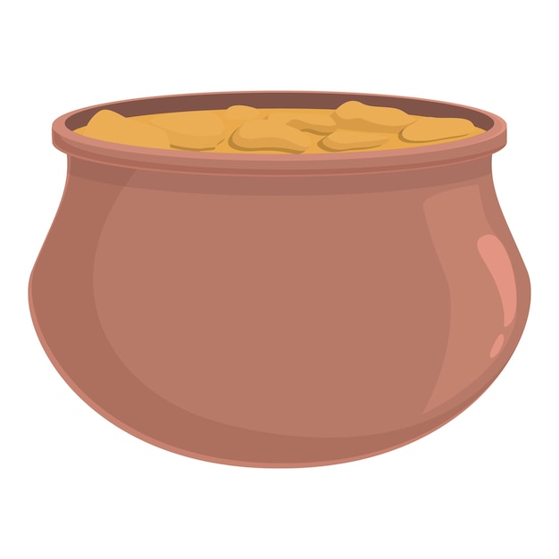 Azerbaigian zuppa calderone icona vettore cartone animato pasto alimentare cucina pilaf