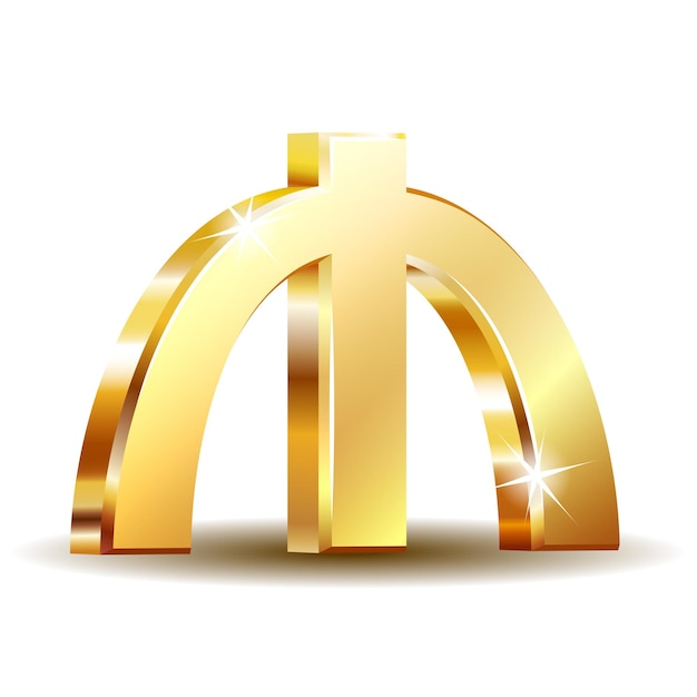 Azerbaijani manat currency symbol golden money sign