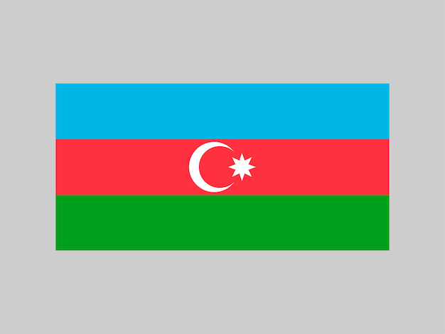 Azerbeidzjaanse vlag officiële kleuren en verhoudingen Vectorillustratie