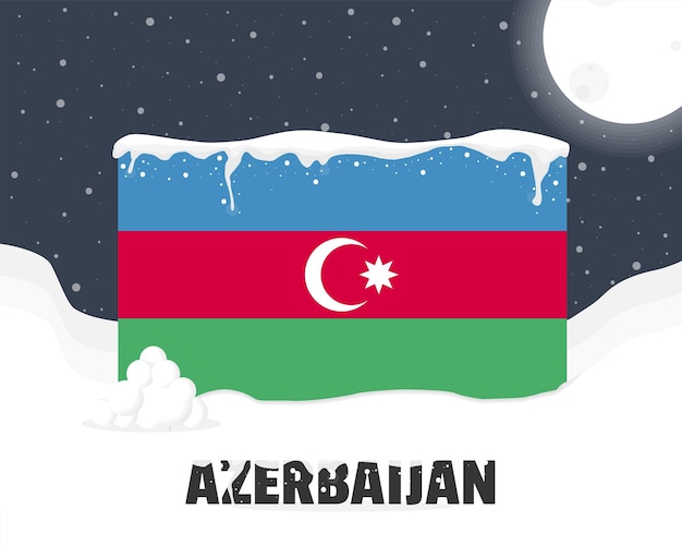 Azerbeidzjan besneeuwd weer concept koud weer en sneeuwval weersvoorspelling winter banner idee