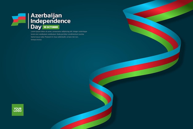 Vector azerbeidzjan vlag achtergrond azerbaidzjan onafhankelijkheidsdag 18 oktober