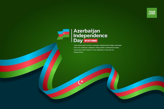 Azerbeidzjan vlag achtergrond azerbaidzjan onafhankelijkheidsdag 18 oktober