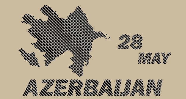 Карта страны Азербайджана с образцом полосатой сетки в форме линии сетки