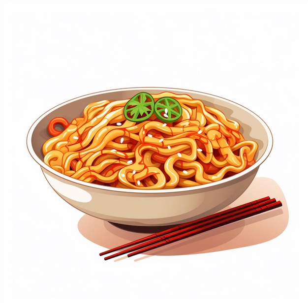 Aziatisch Chinees eten maaltijd noodle ramen koken vector menu pasta ontwerp illustratie resta