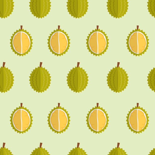 Vector aziatisch fruit naadloze patroon achtergrond - durian fruit