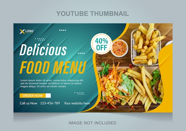 Aziatisch restaurant eten menu youtube thumbnail bewerkbare ontwerpsjabloon