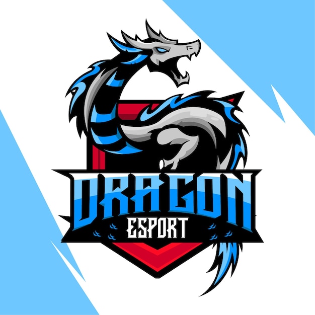 Aziatische draak esport mascotte-logo vector